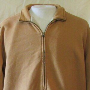 Katahdin Iron Works/LL Bean Yellow Zip-Up Sweater Sherpa-Lined Sz Large Reg EUC